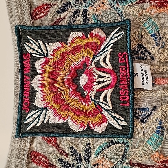 Johnny Was Tua Knit Drape Top Shirt Blouse Short Sleeve V-neck Pullover Floral S - Picture 12 of 16